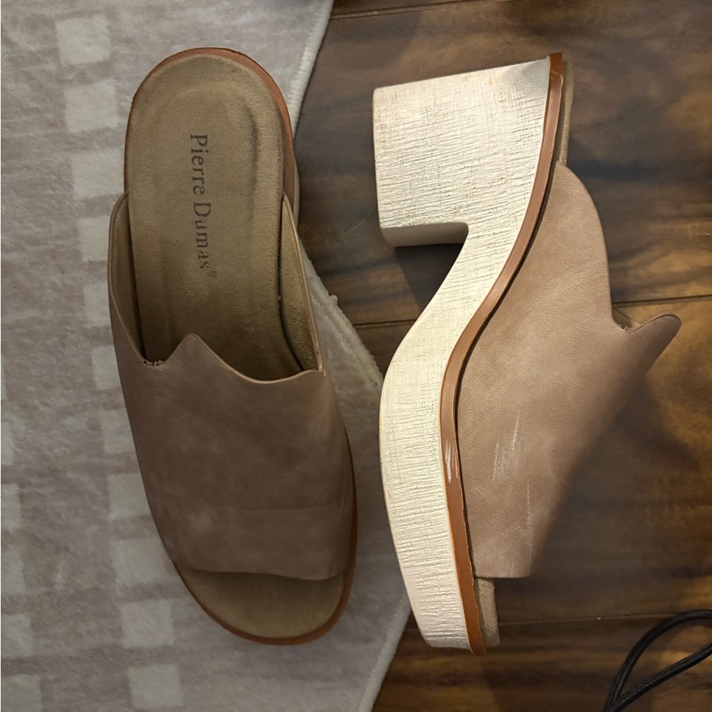 Pierre Dumas Women's Brown Sandals with Block Heel